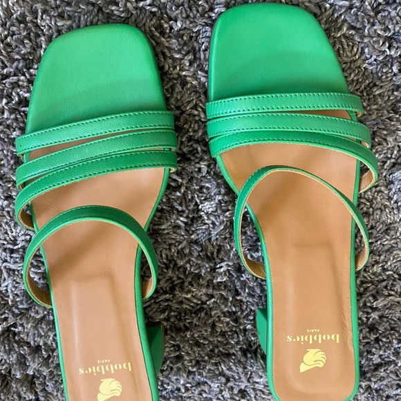 NEW Bobbies leather green sandal heels size 36 USA 5.5/6 - Picture 6 of 13
